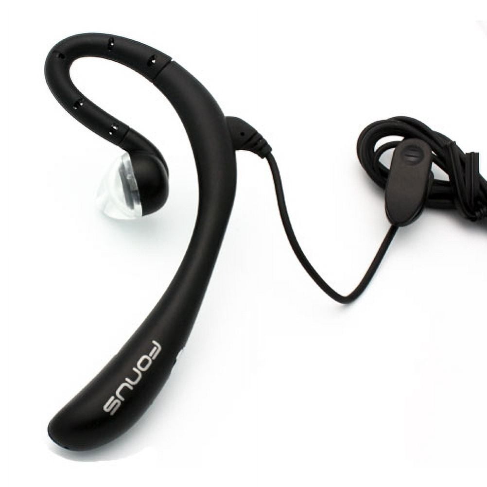 Earphone w Mic Wired Mono Headset for Kyocera DuraXV Extreme -- Headphone 3.5mm Single Earbud Hands-free Microphone Over-the-ear compatible with Kyocera DuraXV Extreme Flip Phone