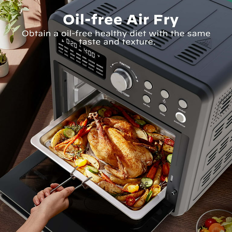 8-in-1 Air Fryer Oven Smart Air Fryer with Visible Window Toaster Oven  Combo 6 QT Stainless Steel Air Fryer Oven with Digital Countertop Natural