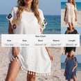 thumbnail image 3 of PBFRDSJ Womens Swimsuit Cover Up Boho Tassel Hem Sheer Mesh Beach Sundress Loose Fit Summer Tunic for Vacation, 3 of 7