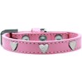 thumbnail image 1 of Silver Heart Widget Dog Collar Light Pink Size 10, 1 of 1