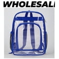 thumbnail image 4 of Transparent Clear School Backpack, Water-Resistant PVC Plastic, Backpack and Pencil Case Set Reinforced Shoulder Straps Back to School M Blue, 4 of 6