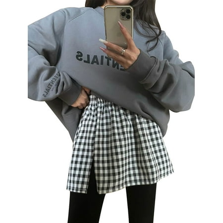 

Gwiyeopda Women Layering Fake Top Lower Sweep Shirt Extender Undershirt Mini Skirt Hemline