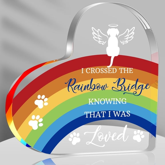 Pet Memorial Rainbow Bridge Acrylic Gifts for Dogs, Condolences Gifts for Pet Loss Remembrance Keepsake, Sympathy Gifts for Loss of Dog Cat, Dog Passing Away Bereavement Gifts