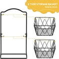 thumbnail image 4 of Wetheny 2 Tier Fruit Basket Fruit Bowl for Kitchen Counter,Bread,Fruit and Vegetable Holder Storage Basket,Wire Hanging Basket stand for Kitchen Organizer, Matte Black, 4 of 9