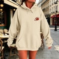 thumbnail image 5 of Kaondbfi Womens Football Embroidered Hoodie Casual Hooded Sweatshirt Long Sleeve Pullover Tops for Football Fans Fall Essentials Clothes, 5 of 7