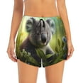 thumbnail image 4 of Lsque Daisy Koala Printed Women's Running Shorts with Liner Pockets,Elastic Quick Dry Workout Athletic Gym Yoga Shorts,Womens High Waist Shorts-Large, 4 of 9