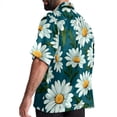 thumbnail image 3 of Daisy Men's Short Sleeve Casual Printed Button Down Beach Shirt - Summer Unisex Top, 3 of 6