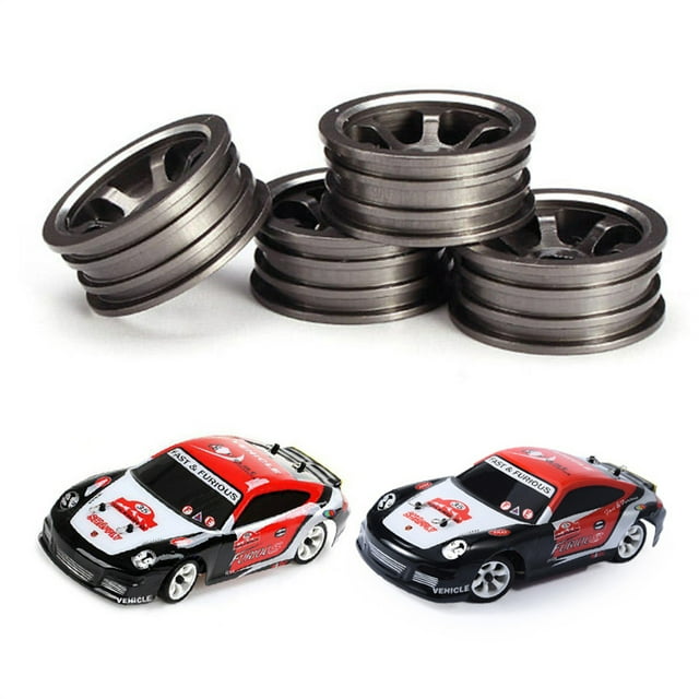 4 Pieces 20mm Wheels Rims 1:28 Tires Hubs Upgrade Spare Parts Modification Replacement for Wltoys P929 P939 K969 K979 K989 Type 4