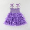 thumbnail image 4 of HaCpiu Little One Halloween Purple Dress Cute 3D Ghost Applique Smocked Bodice Tie Shoulder Layered Mesh Princess Tutu Gown, 4 of 6
