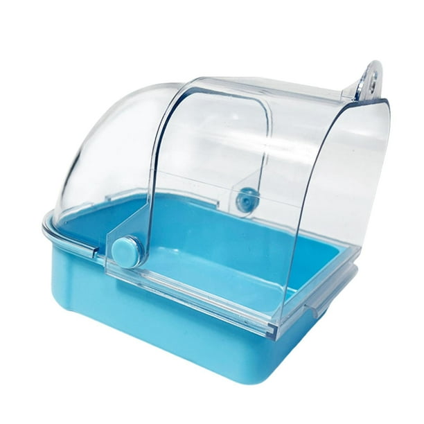 Caja de Baño para pájaros para mascotas, bañera colgante para loros enjaulados, para s y pájaros pequeños Azul claro