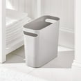 thumbnail image 3 of mDesign Plastic Small 1.5 Gallon/5.7 Liter Trash Can with Handles, 2 Pack, Gray, 3 of 9