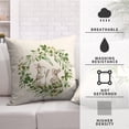 thumbnail image 3 of Spring Green Wreath Garland Throw Pillow Covers Easter Bunny Rabbit Pillow Case 20x20 He is Risen Cross Cushion Case for Living Room Home Decor Outdoor Car Set of 2, 3 of 6