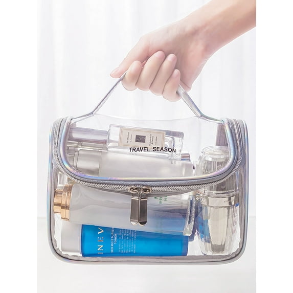 Large Capacity Clear Travel Toiletry Bag Carry-on Travel Accessories Quart Size Toiletries Cosmetic Pouch Makeup Bags for Men and Women
