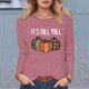 thumbnail image 1 of MHFRRA Camiseta de Manga Larga con Cuello Redondo y Estampado de Calabaza de Halloween Rosa, 1 of 3