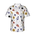 thumbnail image 2 of Picia Rocket Planets Gentle Cotton Regular Fit Short Sleeve Casual Hawaiian Shirt for Men-Large, 2 of 9