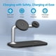 thumbnail image 3 of Soporte de cargador inalámbrico magnético, soporte de estación de acoplamiento de carga rápida de 15 W Luz indicadora LED compatible con Magsafe iPhone 13/12 Pro Max Mini, Apple Watch SE/7/6, AirPods Zhivalor 222639-2, 3 of 8
