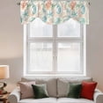 thumbnail image 3 of Tie Up Valances for Windows, Teal Red Coastal Adjustable Valance Curtains Window Treatment for Living Room, Nautical Seahorse Beach Coral Starfish Retro Rod Pocket Kitchen Curtains 54x18 Inch, 3 of 9