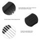 thumbnail image 4 of ZHAOCHENG Paquete de 3 peines para cardar con elevación de carbono negro y puntas de metal, peines para cardar de salón, peine de carbono negro con elevación de acero inoxidable (negro), 4 of 5