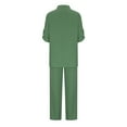 thumbnail image 4 of JINMGG Two Piece Outfits Women, 2024 Fashion Fall Clearance Women's Summer Suit Fashion Solid Color Long Sleeve Trousers Casual Two-Piece Suit Green S, 4 of 5