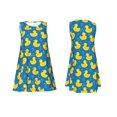 thumbnail image 7 of Naloa Rubber Duck Print Women's Summer Spring Casual Beach Sundress,Vacation Sleeveless Tank Crewneck Loose Dresses, 7 of 7