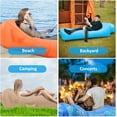 thumbnail image 2 of Inflatable Lounger Air Sofa with Unique Sun-Shade Design, Inflatable Beach Bed with Pillow, Waterproof Inflatable Couch Camping Chair Hammock for Hiking Backyard Travel Beach Park Picnics, 2 of 6