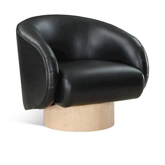 Meridian Furniture Gibson Black Vegan Leather Swivel Accent Chair