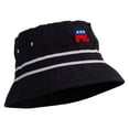 thumbnail image 5 of Mini Republican Elephant Logo Embroidered Big Size Striped Hat Band Fisherman Bucket Hat - Black Grey XL-2XL, 5 of 5