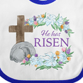 thumbnail image 4 of Inktastic Easter He Has Risen with Cross and Flowers Boys or Girls Baby Bib, 4 of 4