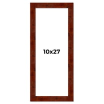 10x27 Walnut Brown Veneer Real Wood Picture Frame Width 1.75 inches | Interior Frame Depth 0.5
