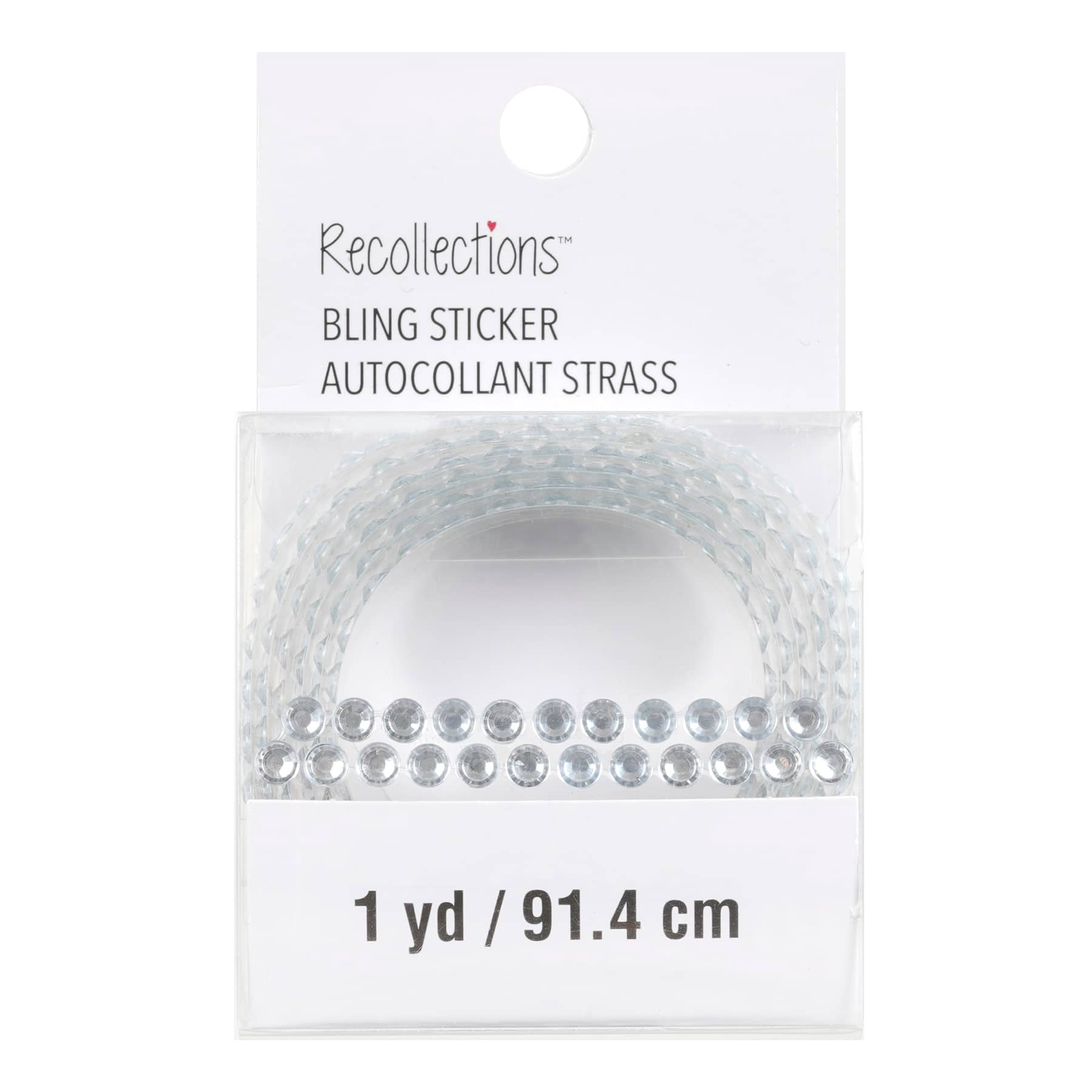 Recollections Double Row Rhinestones Stickers Bling on a Roll, 12 Pack