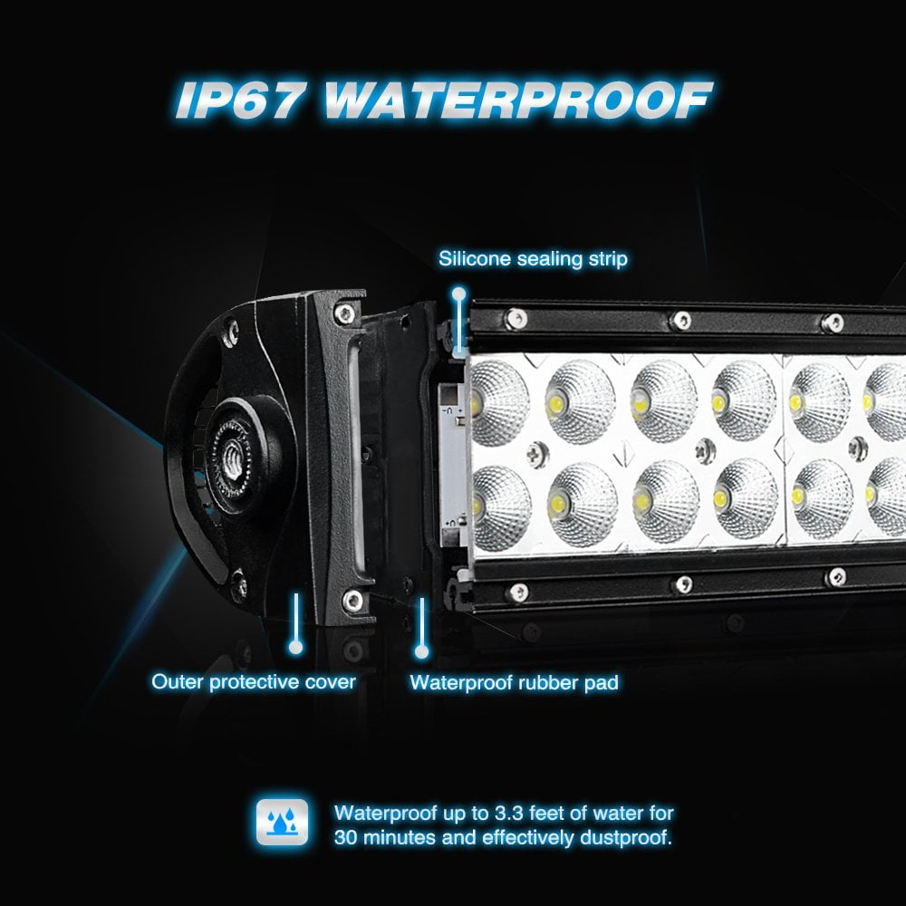 Nilight 54" 312W Curved LED Work Light Spot Flood Combo Led Light Bar Driving Light Fog Lamp OFF ROAD 4X4 Tundra Chevy,2 Years Warranty