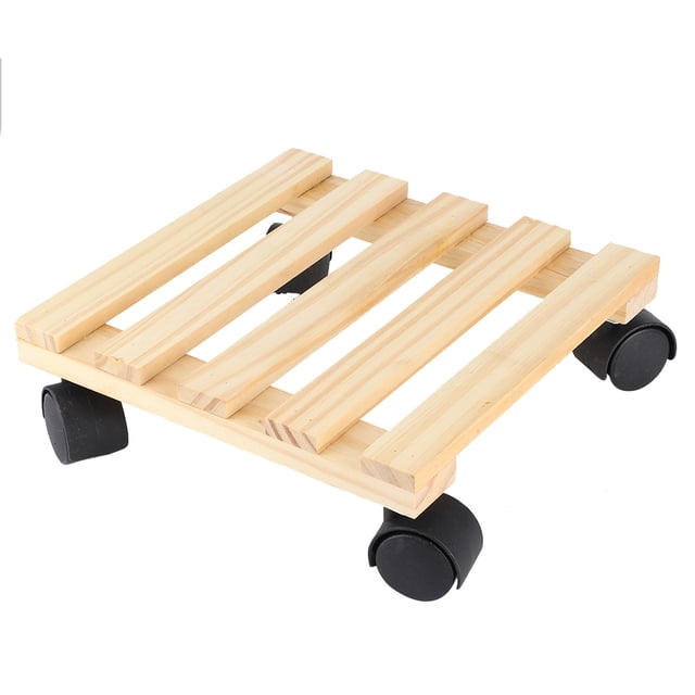Plant Pot Trolley,Wooden Flower Plant Pot Plant Standwith Wheels Movable Flower Pot Trays Versatile Functionality