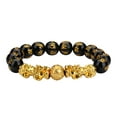 thumbnail image 3 of Pi Xiu Bracelet Feng Shui Black Obsidian Wealth Bracelet for Women Men Adjustable Elastic, 3 of 5