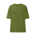 thumbnail image 4 of Fanxing Short Sleeve Shirts for Women Crew Neck Basic Tees Summer T Shirts Green,XL, 4 of 6