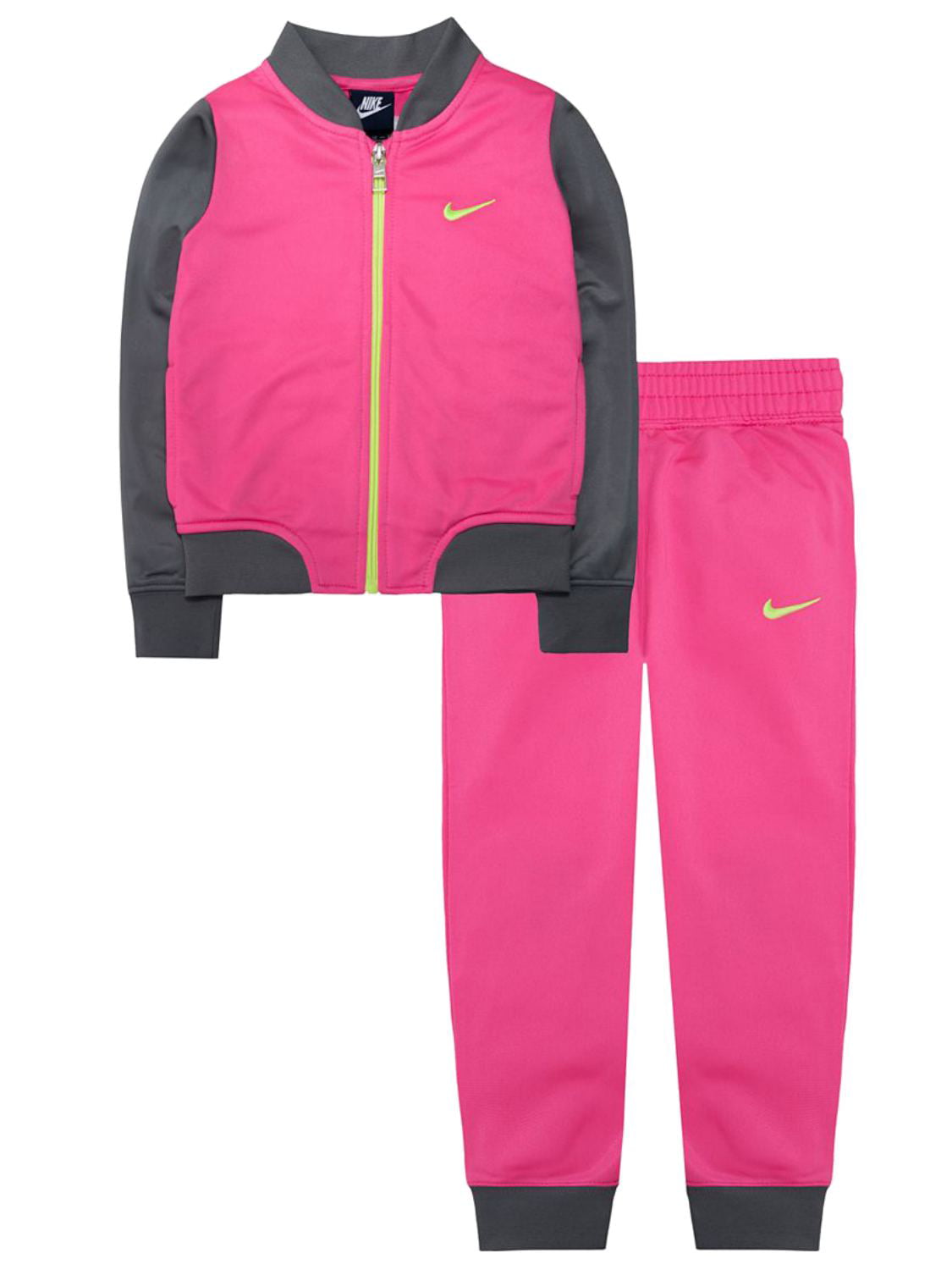 Nike - Nike Toddler & Girls 2 Piece Pink & Gray Jacket & Pants Set ...