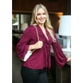 thumbnail image 3 of Women's Casual Lightweight Open Front Cardigans Soft Draped Ruffles Flare Sleeve Cardigan, 3 of 5