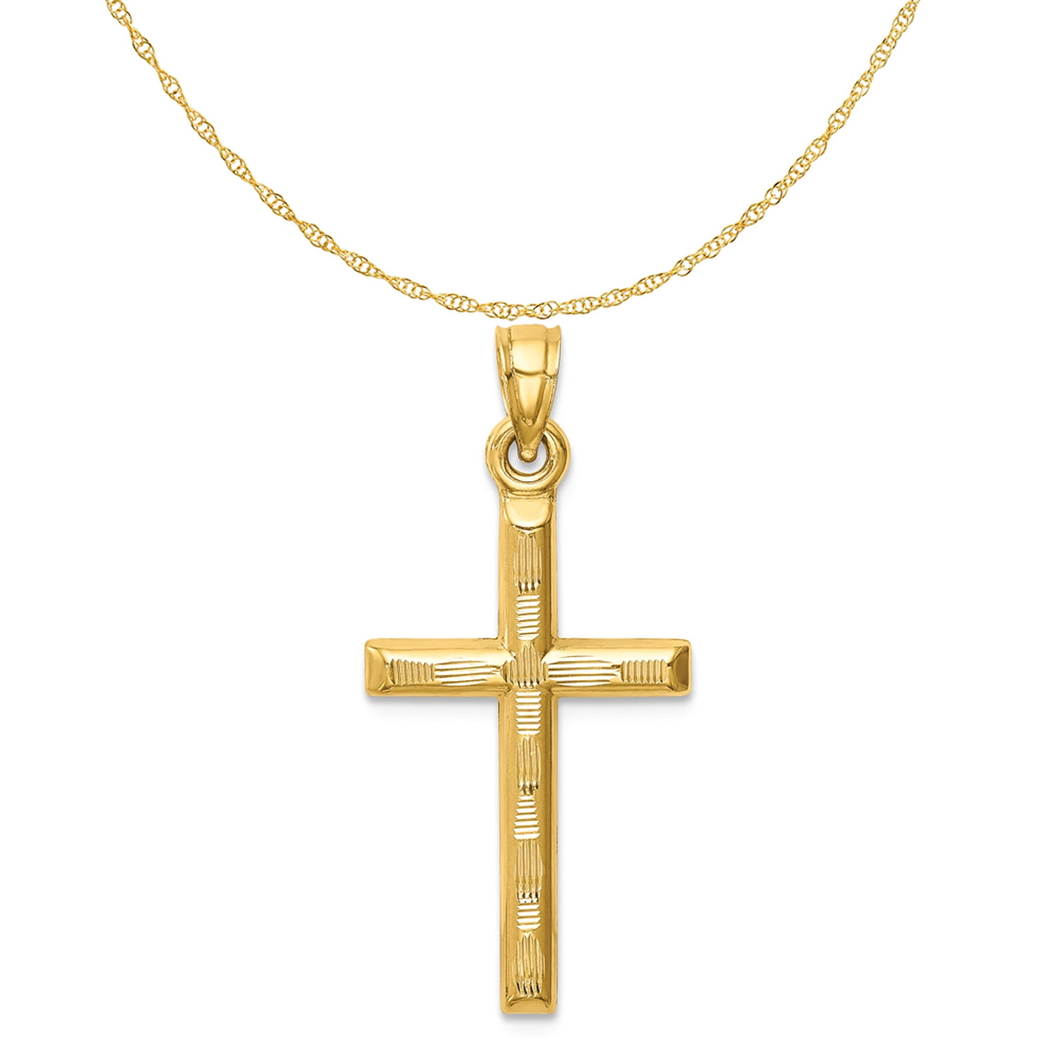 14K Yellow Gold Hollow Diamond-Cut 