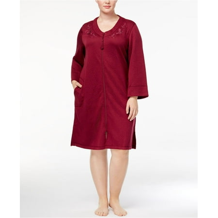 

Miss Elaine Womens Plus Size Textured Embroidered Robe
