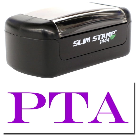 Slim Pre-Inked Pta Stamp, Slim 1444, Ultra Slim Design, Impression Size 1/2" by 1-3/4", Up to 25,000 Impressions - Purple Ink