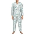 thumbnail image 3 of Pofeuu Dragonfly Print Men's Long Sleeve Pajama Set Pijamas Para Hombres Pijamas Para Hombres Mens Pajamas Set-Small, 3 of 7