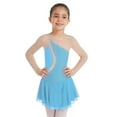 thumbnail image 3 of iiniim Kids Girls Shiny Long Sleeve Figure Ice Skating Dress Mesh Splice Roller Skating Gymnastic Dance, 3 of 7