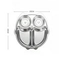 thumbnail image 3 of Homerr Stainless Steel Dinner Plate Safe Baby Feeding Dish Cartoon Design Stainless Steel Dinner Plate for Kids Children Compartment Tray, 3 of 8