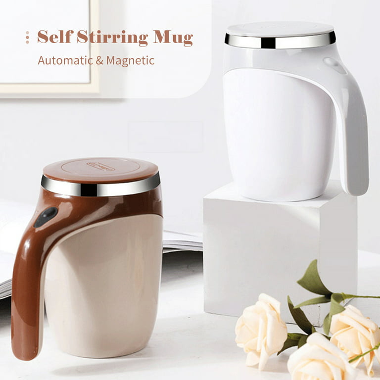380mL Self Stirring Mug with Lid Automatic Magnetic Stirring Coffee Cup  Electric Stainless Steel Self Mixing Coffee Cup for Coffee Milk Cocoa Hot