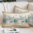 thumbnail image 2 of Starfish Coastal Throw Pillow Covers, Summer Ocean Coral Conch Seagrass Vintage Brown Soft Breathable Pillow Cases with Zipper for Sleeping, Toddler Pillowcases for Couch Bed Sofa Chair 12x20 Inches, 2 of 9