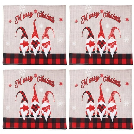 

Baywell Christmas Placemats Gnome Placemats Set of 4 Winter Snowflake Red Plaid Table Placemats for Kitchen Dining Table