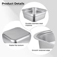 thumbnail image 2 of Stainless Steel Washing Up Bowl, Multi-Purpose Dish Tub for Sink, Large Square Container for Kitchen, Vegetable Washing Basin, Durable Dishpan for Home, 2 of 6