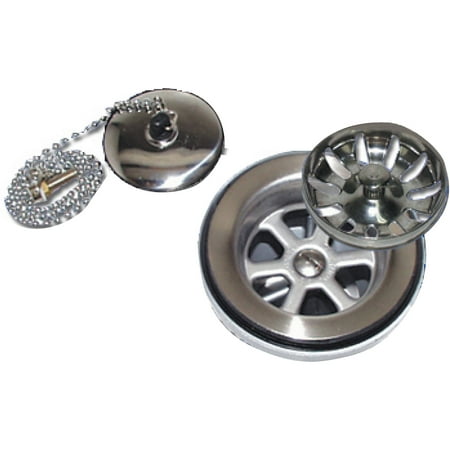 

Scandvik 10313 1-1/2 Outlet Sink Drain with Basket and Stopper fits 2-1/16 Drain Hole