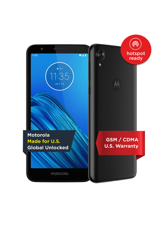Moto E6 (2019) - Unlocked Smartphone - Global Version - 16GB - Starry Black (US Warranty)