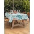 thumbnail image 3 of Outdoor Tablecloths with Umbrella Hole & Zipper, Teal Red Turtle Coastal Rectangle Tablecloth 52x70 Inch, Summer Beach Nautical Coral Starfish Waterproof Table Cloth, Patio/Pool/Picnic Table Covers, 3 of 8