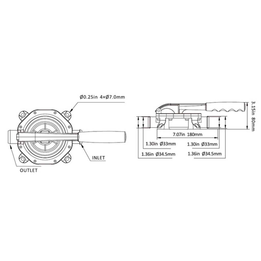 Manual Water Pump Self Priming Bilge Pump Portable Water Transfer Drain Pump